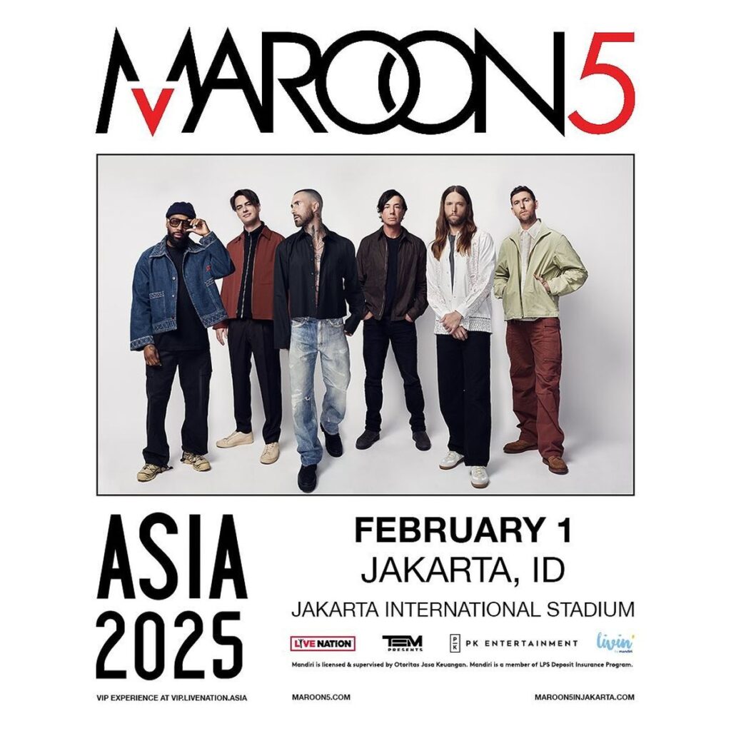 Maroon 5 Asia Tour Di Jakarta 1 Febuari 2025